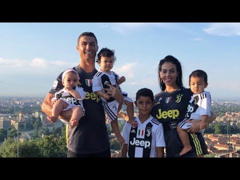 Cristiano Ronaldo with fiancée and all children in uniform Juventus