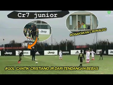 CRISTIANO JR CETAK GOL 'CANTIK' LEWAT TENDANGAN BEBAS BESAMA JUVENTUS U9 & DISAKSIKAN C.RONALDO