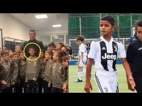 RONALDO SUPRISES HIS SON IN THE TRAINING OF JUVENTUS U9 | FUNNY MOMENTS!!