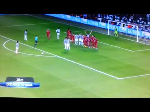 Andrea Pirlo Amazing Free Kick ( Juventus v Bayern ) 10/04/2013 HQ