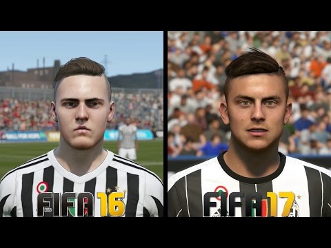 FIFA 17 vs FIFA 16 Juventus Faces Comparison